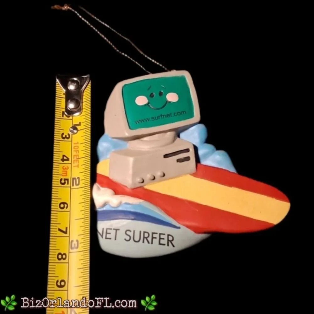 VINTAGE Midwest of Cannon Falls NET SURFER Christmas Ornament COMPUTER Nerd Geek